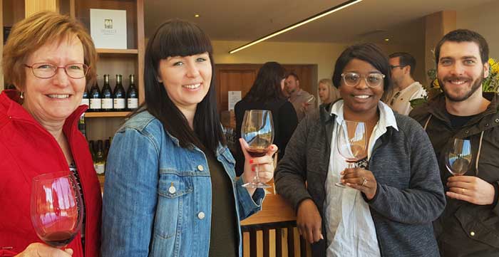 Enjoying wine tasting at Torbreck